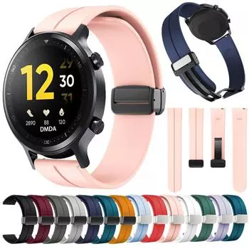 Спортивный ремешок с магнитной пряжкой для Galaxy watch 5 4 3 Active 2, силиконовый браслет-ремень для Huawei watch 4 pro GT3 GTR4, ремешок 20 мм 22 мм 22MM чёрный/зелёный