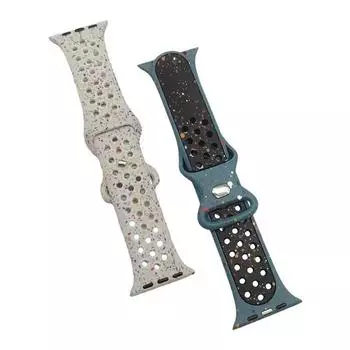 Спортивный резиновый ремешок для Apple Watch Band Ultra 2 49 мм 45 мм 44 мм 42 мм 38 мм 41 мм 40 мм ремешок с цветными частицами для IWatch 9 8 7 6 5 SE 4 3 2