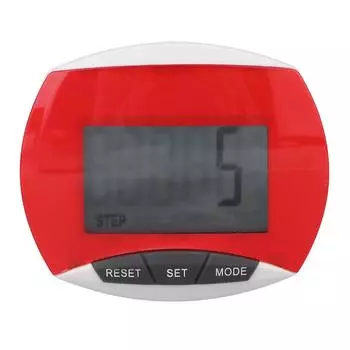 Спортивный шагомер для ходьбы и упражнений профессиональный портативный счетчик расстояния и калорий с зажимом красный красный