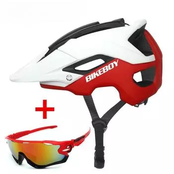 Спортивный шлем для горного велосипеда с полями, велосипедный шлем для мужчин и женщин, идеальный безопасный велосипедный шлем в форме In-Mold (54-61)cm