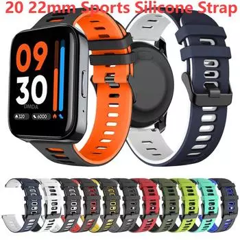 Спортивный силиконовый ремешок 20 22 мм для Realme Watch 3 2 Pro, браслет для Realme Watch 2, сменный ремешок для часов HUAWEI WATCH GT4, аксессуары