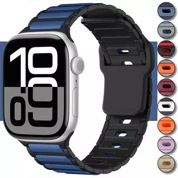 Спортивный силиконовый ремешок для Apple Watch Ремешки 45 мм 44 мм 40 мм 42 мм 46 мм 41 мм 49 мм 38 мм Браслет для iWatch Series 10 SE 9 8 7 6 5 4 3 Ultra 2 42(S10) 41mm 40mm 38mm