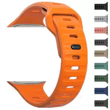 Спортивный силиконовый ремешок для Apple Watch Ultra2/Ultra 49 мм 9 8 7 45 мм для iWatch Series 6 5 4 SE 3 2 1 44 мм 42 мм, мужской ремешок для часов, аксессуары для браслетов 42mm 44mm 45mm 49mm
