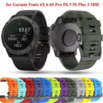Спортивный силиконовый ремешок для часов 20 мм, 22 мм, 26 мм для Garmin Fenix X7 7X Pro 6X 6X Pro Plus 3HR 955 965 935 945 браслет For Forerunner 955 зелёный