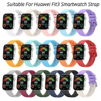 Спортивный силиконовый ремешок для часов Huawei Fit 3, сменный браслет, силиконовый ремешок для часов Huawei Watch Fit 3, аксессуары For Huawei Fit 3 белый