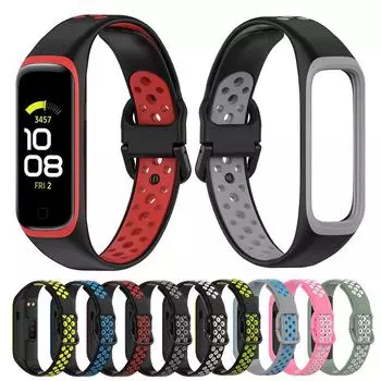 Спортивный силиконовый ремешок для Samsung Galaxy Fit2 SM-R220 Смарт-браслет-браслет синий/чёрный