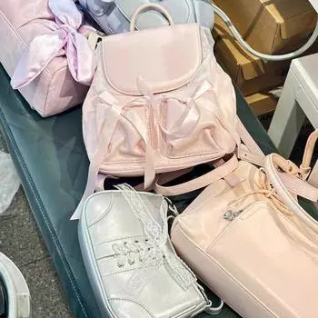 Спортивный стиль балета, девичий милый рюкзак с двумя карманами и бантом, летний рюкзак для занятий и поездок на работу