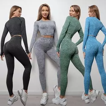 Спортивный теплый беговой фитнес-костюм с высокой талией персикового цвета, женская спортивная одежда для йоги
