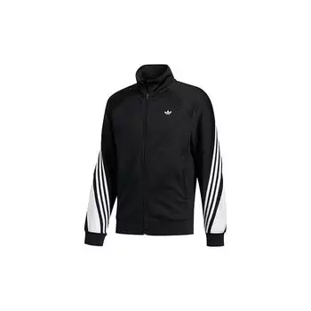 Спортивный топ Adidas Originals Trefoil с 3 полосками и вышитым логотипом, черные мужские куртки FM1525 S