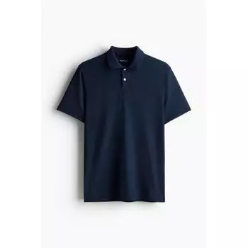 Спортивный топ из пике HM Regular Fit Темно-синий