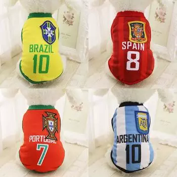 Спортивный жилет для собак, рубашка для кошек, одежда для домашних животных, летняя хлопковая толстовка, футбольная одежда для собак XS
