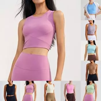 Спортивный жилет с фиксированной чашкой, цельный обтягивающий бюстгальтер для похудения, I-образный, красивое нижнее белье для йоги для женщин S розовый