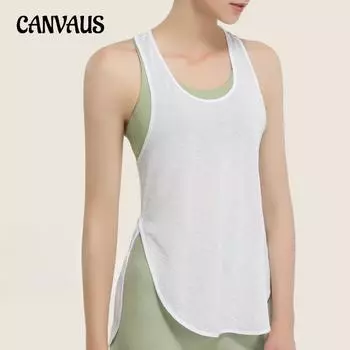 Спортивный жилет, женская верхняя одежда, длинная одежда для бега и фитнеса, безрукавка, быстросохнущая футболка, свободная одежда для йоги, топы S белый