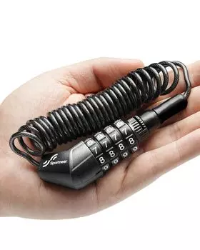 Sportneer велосипедный ключ провод без ключа 4-значный тросовый замок шлем шоссейный велосипед цепь для водонепроницаемого замка, требуется, циферблат, 160 см, седло, замок, коляски,