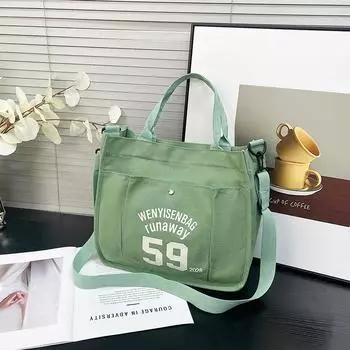 Sports and leisure letter tote bag 2024 autumn new large-capacity Korean version simple high-value shoulder bag чёрный