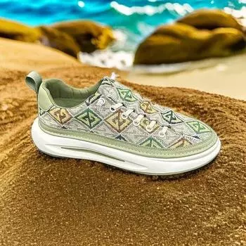 Sports and leisure shoes fashion versatile trend men s shoes mesh breathable lightweight board shoes white shoes Forrest Gump shoes 39 зелёный