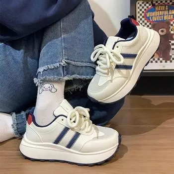 Sports and leisure shoes women s 2025 spring and autumn new fashion low-top versatile dad shoes niche foreign-style outer wear white shoes 35 чёрный