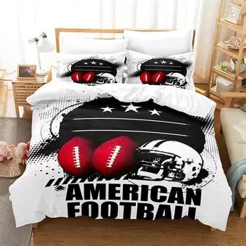 Sports Bedding Set Athletic Sports Duvet Cover 3d Fashion Design Young Boys Quilt Cover Queen Duvet Cover Set Bedding Sets UK Single 135x200cm&set