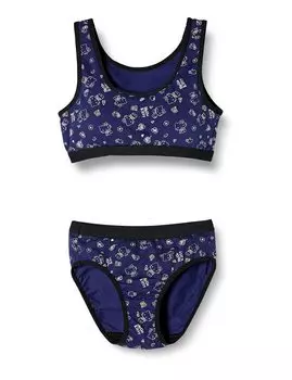 Sports Bra Half Top Bra Set Girls Navy [Character]
