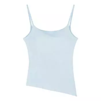 Sports Cami Women Long Split on Both Sides Cover Hip With Chest Pad Yoga Top Professional Training Yoga Clothes Summer Blue S