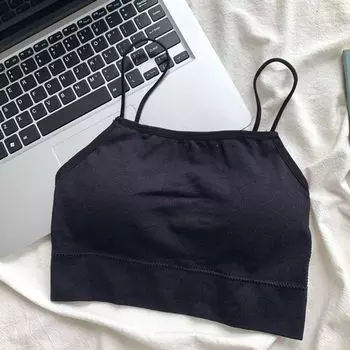 Sports Fitness Small Sling Vest Female Summer with Chest Pad Underwear That Makes Your Back More Beautiful Bra One Piece Underwear Base Yoga Jacket Black Free size (40.00kg -65.00kg)
