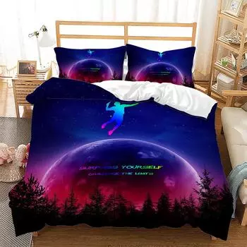 Sports Football Baseball 3D Quilt Set Three-Piece Digital Printing Kit 135 * 200 (two-piece set) 90g