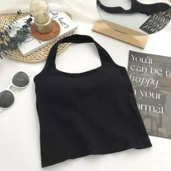 Sports Intimates Women s Summer with Chest Pad Back Shaping Shockproof Halterneck Yoga Clothes High Strength Training Workout Bra Bra Black Free size (40.00kg -67.50kg)