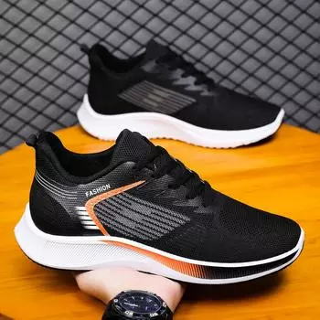 Спортивная мужская обувь Летняя плетеная мужская повседневная обувь из сетки Air Mesh Молодежная мужская обувь 39 чёрный