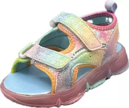 Sports Sandals Glowing Flash Sandals Magic Belt Kids Shiny Shiny cm [Double Star] Children s DS4615-01 19.0