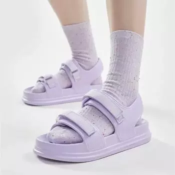 Спортивные сандалии женские Ins Tide 2024 Лето Новые сетчатые красные корейские версии женских сандалий Magic Student Flat Female Slippers 36 бежевый