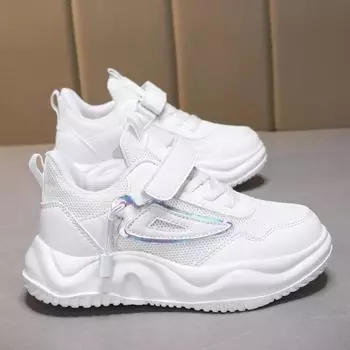 Sports Shoes Basketball Children s Shoes Running Girls Boys School Spring Mesh Fashion Casual Sports Breathable Non Slip 36 белый