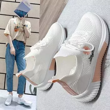 Sports Shoes for Women Sport Sneaker Casual Comfortable and Elegant Flat Low Cute White Hit Fashion Women s Tennis 2024 Summer 35