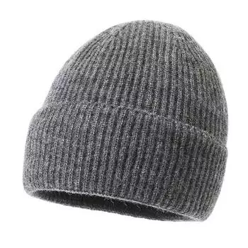 Sports Style with Letters Hat Men s Autumn and Winter Knitting Wool Keep Warm Cold-Proof Yuppie Skullcap Fashion All-Match Couple Hat Dark gray