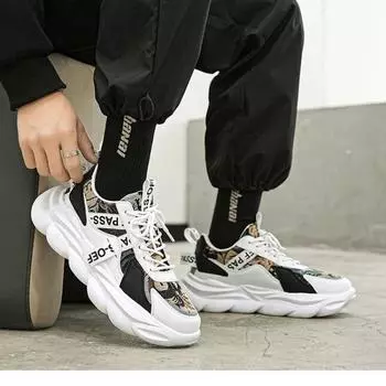 Sports Thick Platform Men s Casual Sneakers Trend 2024 Male Shoes Cheap Clearance Korean Style Delivery Comfortable Liquidation 39