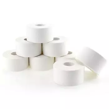 Спортивная белая спортивная лента ОЧЕНЬ прочная, ЛЕГКО РВЕТСЯ, НЕТ липких остатков. ЛУЧШАЯ ЛЕНТА для тренеров спортсменов 3,8 см * 13,7 м. 2.5cm x13.7