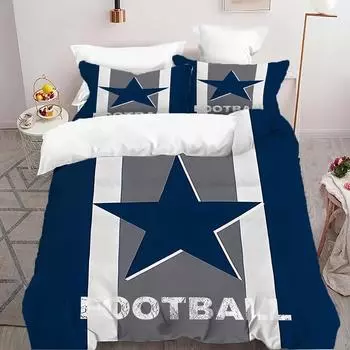 Sports Wind Star Three-Piece Rugby Quilt Cover 3D Digital Printing Bedding Set Kit EU single 135*200
