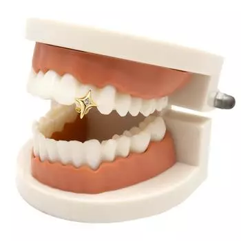 Способный Четырехконечная звезда Зубы Брекеты Украшения Ювелирные Изделия Аксессуар Для Женщин Мужчин Личность золотой