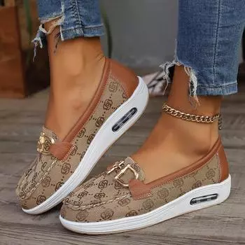 Spot 2024 европейские и американские новые повседневные туфли с металлической сеткой, легкие и дышащие, женские туфли большого размера для импорта 36 чёрный