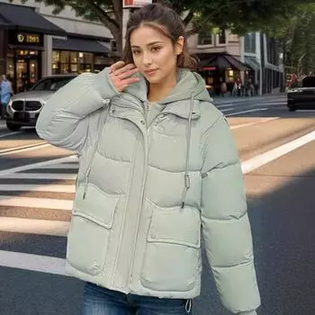 Spot down clothes women spliceing small winter flow universal jacket jacket delivery M