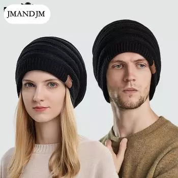 Spot men s and women s knitted hats, couple wool hats, neutral thermal hats, European and American changeable LOGO