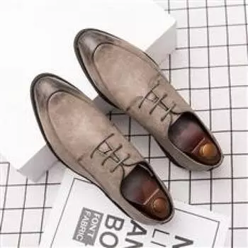 [Spot] Men s leather shoes trendy fashion business leather shoes non-slip and wear-resistant lazy one-pedal Doudou casual shoes 38 чёрный