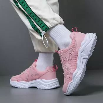 [Spot] Мужская обувь весна-лето 2025 года, новые универсальные белые туфли с мягкой подошвой, корейская версия белой спортивной и повседневной обуви 39 розовый