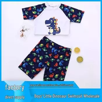 Spot Полиэстер 2025 Детские плавки и шапочка - Шорты для плавания на открытом воздухе для студентов L (5-7 years)