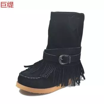 Spot sufficient batch of 2021 summer new Juti winter wish flat bottom large size sewn cotton boots women s leather boots 35