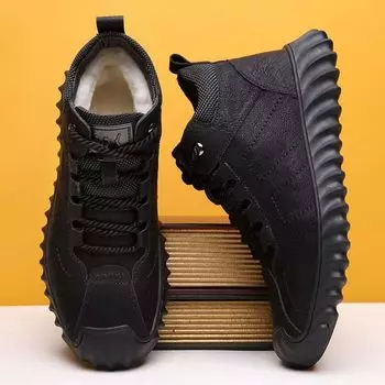 Spot winter practical new men s cotton shoes velvet warm high-top cotton boots snow boots dad shoes Martin boots 39