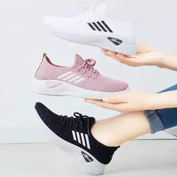 Spot взрослые сетчатые кроссовки женские легкие кроссовки женские повседневные модные легкие кроссовки 36 белый