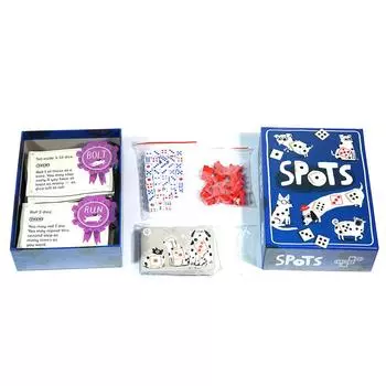 Spots Игра о бросании кубиков Испытание удачи на английском языке Настольная игра Собаки Карточная игра для 1-4 игроков Семейная игра Игрушка 1pc