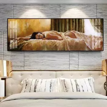 Спящая красавица абстрактная картина на холсте, постеры и принты, настенные художественные фотографии для спальни, гостиной, домашний декор, без рамки 20*40cm
