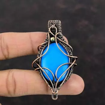 Спящая красавица бирюзовый кулон медная проволока обернутый кулон ручной работы уникальный кулон медные украшения для женщин драгоценный камень кулон подарок для нее