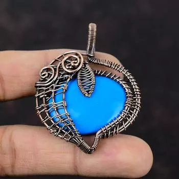 Спящая красавица бирюзовый кулон медная проволока обернутый кулон ручной работы проволочные украшения натуральный драгоценный камень кулон медные украшения для подарка